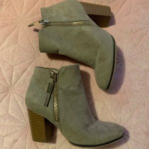 Suede Cream/ Tan Booties